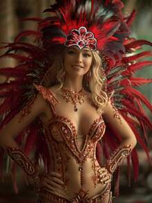Women's Feather Headpiece Carnival Feather Headdress Showgirl Headpiece Plume Glitter Headdress Halloween - Nhiều màu - Xem 14
