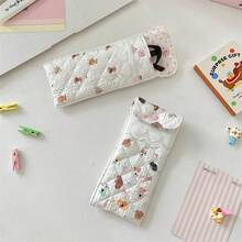 Cartoon Pattern Glasses Storage Bag Anti Pressure Sunglasses Case With Button Portable Glasses Protective Cover