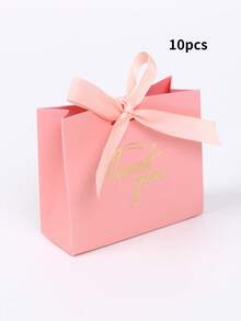 10 chiếc, Túi quà cảm ơn nhỏ 4,5x1,8x3,9 inch, Túi quà mini có nơ, Túi quà giấy họa tiết màu hồng, Thích hợp, Túi quà giấy nhỏ in lá vàng, Túi kẹo mini, Túi quà giấy nhỏ in lá vàng, Túi kẹo mini cho sinh nhật, Quà tặng Ngày của Mẹ, Quà tặng, Tiệc cô dâu, Đồ dùng cho tiệc tốt nghiệp - Hồng - Xem 13