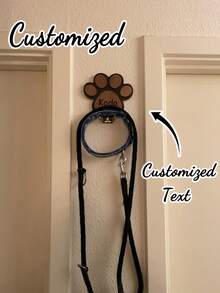 Gancho personalizado para correa de perro con texto personalizado, gancho de pared de madera con nombre personalizado para correa de perro, gancho de dibujos animados con palabra personalizable, ornamental, elegante para gato, lindo, colorido, único, artículos para el hogar personalizados, regalos ideales para él, regalos ideales para ella, familia, amigos, amantes de las mascotas, para aniversarios, con grabado, elegante, moda, vintage, lindo, contratado, único, personalizado, personalizado para mascotas para aniversarios, suministros de regalo de Navidad - Multicolor - Ver 6