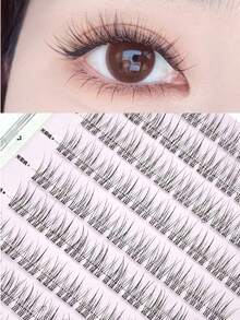 120 szt. naturalnych, bezklejowych, luźnych, syrenich sztucznych rzęs, przezroczysty trzonek, przyjazny dla początkujących, sztuczny norek, 3-częściowy, codzienny makijaż bez makijażu, segmentowane, pojedyncze kępki rzęs, kępki rzęs, pojedyncze rzęsy, sztuczne rzęsy