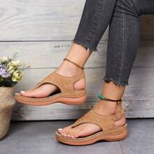 2025 Roman Style Summer Sandals For Women; One Buckle Sandal; Flat Sandals - Black - View 2