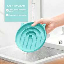 CW Silicone Slow Feeder Dog Cat Bowls Interactive Puzzle Toy For Pets Dry Wet Food Training Keeps Dogs Cats Busy Prevents Puppy Kitty Overeating Cyan 1.4 Cup - 1,4 cốc - Xem 6