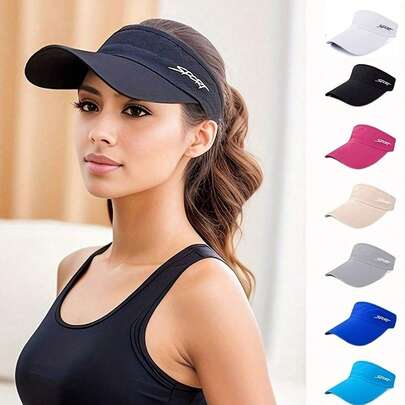 1 Mũ chống nắng mùa hè cho nữ - Polyester thoáng khí, thiết kế không vành, thích hợp cho chạy bộ và hoạt động ngoài trời, có sẵn màu trắng, hồng, đen và nhiều màu khác