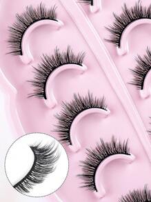 MAGEFY 5/10/12对3D仿貂毛假睫毛，带叶子托盘，自然逼真，浓密柔软，可重复使用，独立包装，化妆工具，包含眉刷和可选的涂抹器 - 交叉款 - 查看 10