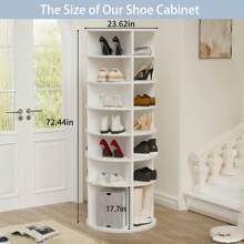 360° Revolving Shoe Rack Tower, 7-Tier Rotating Organizer With High Bottom For Boots, Freestanding Storage Holds 28 Pairs, Space-Saving For Small Closets & Entryways, Sturdy Easy Assembly