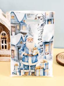 10/20/50pcs Festive Christmas Plastic Loot Bags Blue Santa Snowman Tree Reindeer Pattern Gift Bags Ideal For Holiday Parties & Christmas Celebrations Durable Xmas Treat Bags Christmas Decor 2025 Multipurpose Present Bags New Year 2026 Gift Wrapping Supplies Christmas Christmas Decorations Christmas Pajamas Christmas Gifts Christmas Decor