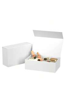 1 Stück weiße wiederverwendbare Geschenkbox mit Deckel, magnetischem Verschluss und rechteckigem Faltdesign, geeignet für Verpackung von Antrag-Boxen, Hochzeiten, Weihnachten, Halloween, Geburtstaggeschenken
