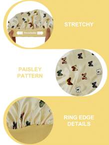 女士印花丝绸光滑缎面帽子，适合休闲舒适的日常发饰和睡眠帽子，蝴蝶图案时尚睡眠帽，丝绸帽子，缎面帽子