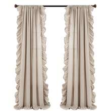 LUSH DECOR Linen Ruffle Window Curtain Panel Single White 54X84+5 Halloween-Fall Decor-Room Decor - Linen - View 6