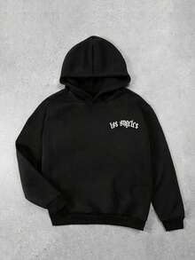 Áo sweatshirt nam tuổi teen phong cách Los Angeles Gothic Anh Quốc, họa tiết đa năng, phù hợp cho thời trang đường phố, hoạt động ngoài trời và mặc hàng ngày. - màu đen - Xem 2