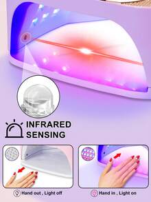 UV LED Nail Lamp, UV Nail Light For Nail Polish, Portable Nail Dryer, Portable Nail Lamp With 4 Timers , Diamond Professional Nail Lamp For Home Salon Nail Art Tools - 查看 6
