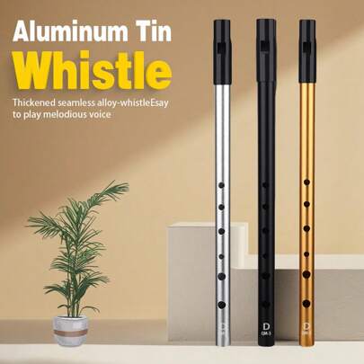 Aluminum Tin Whistle Irish Tin Whistle Key Of D Easy-To-Learn, Perfect For Beginners