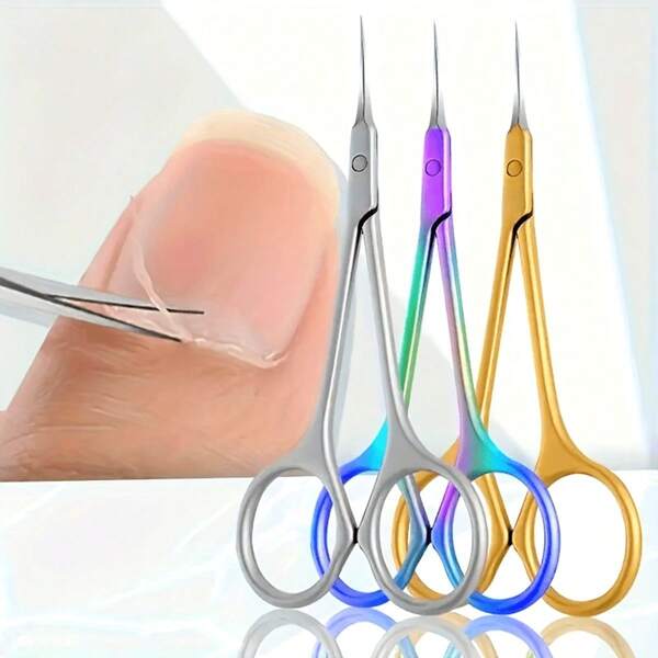 Hühneraugentrimmer aus Edelstahl, Nagelkutikulaentferner-Schere, hochpräzise Edelstahl-Nagelknipser - bewegliche Nagelschere mit gebogener Spitze