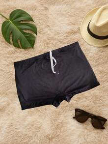 Lined Boxer Shorts With Elastic And Drawstring, Lined With UV50+ Protection - Black - View 5