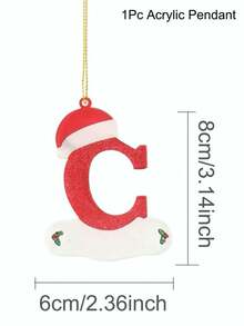 1pc Christmas Tree Decoration Letter Pendant 26 Letters Acrylic Pendant Xmas New Year Decor Ornament Home Holiday,Christmas Tree Ornaments For Ornament Personalized,Christmas