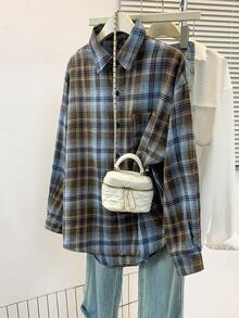 复古美式格子休闲宽松街头衬衫，适合所有季节