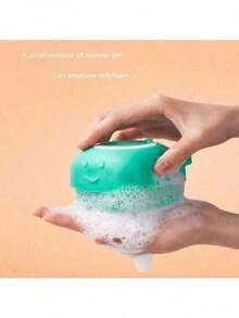1pc A Practical Pet Cleaning Tool! Blue Green Silicone Shower Brush With Built-In Shower Gel Compartment, Bristles Massage And Stain Removal, Essential For Pet Bathing - Baby Pink - View 8