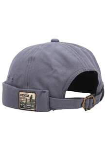 1 件装复古圆顶帽男士甜瓜帽纯色码头工人帽中性可调节房东帽女士嘻哈帽 - 彩色 - 查看 9