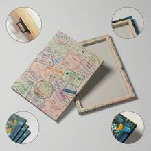 1 件护照印章墙面艺术画复古旅行帆布印刷画世界城市海报卧室、客厅、宿舍墙壁装饰酷炫装饰无框或无框