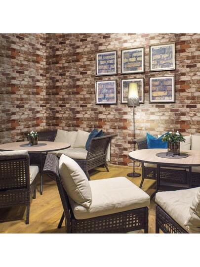 Roll Of 3D Brick Pattern Self Adhesive Wallpaper|PVC Material|Easy To Peel Off Paste, Removable|Modern Home ation, Bedrooms Living Rooms|Realistic Rood Bruin Texture Wand Stickers| Furniture Renovation, Easy Upgrade Furnishing|Brick |Textured Bed Room Wallpaper Paper Kitchen view 7