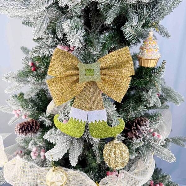 Decorazioni natalizie eleganti a fiocco, ornamenti a fiocco per albero di Natale, decorazioni festive a fiocco per la casa e l'albero di Natale