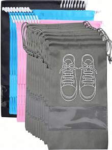 5 Pcs,Thickened Design, Dust And Moisture Proof, Visible Transparent Window For Quick Shoe Finding, Super Worry-Free For Storing Shoes At Home And Traveling! Household Items, Back To School - 灰色 - 查看 1