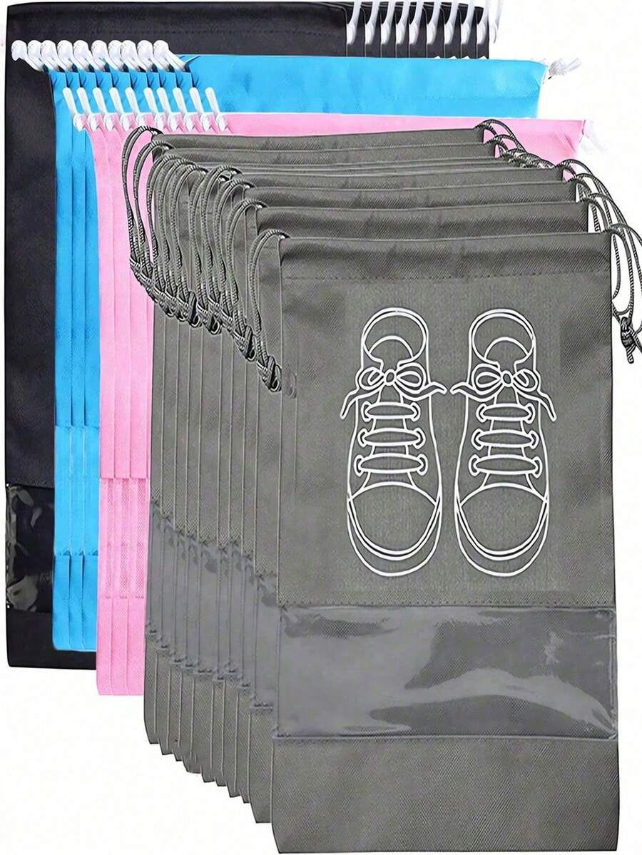 5 Pcs,Thickened Design, Dust And Moisture Proof, Visible Transparent Window For Quick Shoe Finding, Super Worry-Free For Storing Shoes At Home And Traveling! Household Items, Back To School - 灰色 - 查看 1