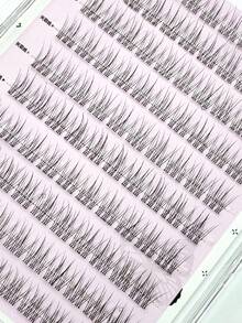 120 szt. naturalnych, bezklejowych, luźnych, syrenich sztucznych rzęs, przezroczysty trzonek, przyjazny dla początkujących, sztuczny norek, 3-częściowy, codzienny makijaż bez makijażu, segmentowane, pojedyncze kępki rzęs, kępki rzęs, pojedyncze rzęsy, sztuczne rzęsy