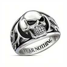 Autumn And Winter Party Men's Fashion Retro Punk Style Ring, Casual Accessory Father's Day And Gifts. - 銀色 - 查看 1