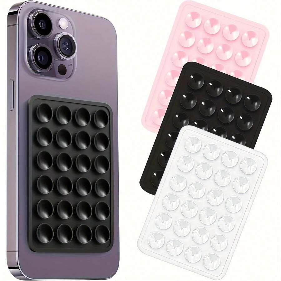 3pcs Multi-Functional Double-Sided Silicone Suction Cup Phone Holder, Providing Strong Double-Sided Suction And Grip, Anti-Slip And Strong Adhesion, Car Electronics Accessories, Car Phone Mount Compatible With IPhone, Android Phone, Gift For Birthday, Family, Friends Phone Stand, Phone Accessories