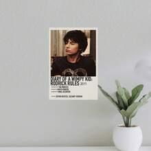 [2D Flat] 1pc Frameless Canvas Wall Art Print - "A Diary Of A Wilpy" Rodrick Rules 2011 Movie Poster, Modern Art Deco Style, Black Shirt Character Design, Ideal For Living Room, Bedroom, Office, Cafe Decor, 12x18 Inches, Office Artwork |   Vintage Poster |   Soft Canvas Material, Canvas Wall Art - trắng - Xem 5