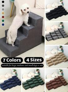 Premium Adjustable Pet Stairs Designed For Dogs And Cats - With Non-Slip Base And Removable Cover For Easy Cleaning, Lightweight Climbing Solution Suitable For All Ages - Multicolor - View 12