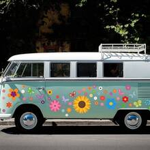 12 Sheets Daisy Stickers 130 PCs Flower Car Decals Self Adhesive Vinyl Retro Flower Car Sticker Bumper Mirror Window Clings Laptop Wall Decoration (Multicolor, Daisy) - Màu sắc tươi sáng - Xem 4