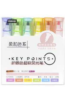 6-Piece Fluorescent Highlighter & Marker Set | Pastel Macaron Hues | Smooth-Flowing For Drawing, Marking & Note-Taking | Vibrant & Soft Colors For School, Office & Creative Use,For School Supplies,Back To School