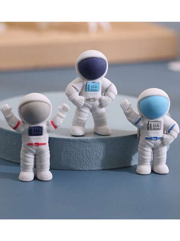 1pc/Set Eraser Astronaut Stationery New Classroom Creative Small Gifts Eraser/Some Accessories, Colors, Written Words, Patterns, Shapes Are Random