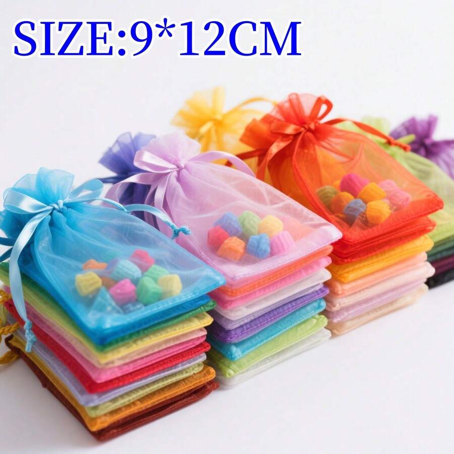 50/100 chiếc Túi quà Organza, Túi đựng kẹo cưới, Túi đựng quà cưới, Vật tư đóng gói quà tặng, Kích thước 9*12CM, Túi Organza để đóng gói quà tặng, Đám cưới, Túi đóng gói hoa oải hương, Túi đóng gói trang sức & kẹo, Thích hợp cho lễ tốt nghiệp, trở lại trường, tiệc sinh nhật, lễ cưới, kỷ niệm, tiệc chia tay cuộc sống độc thân, tiệc độc thân - Nhiều màu - Xem 1