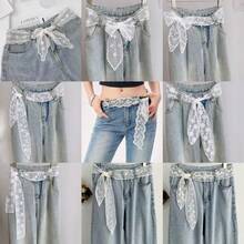 Różnorodność eleganckich koronkowych ozdób w talii, modny, uniwersalny długi szalik w talii, może być używany jako szalik lub pas w talii, odpowiedni na różne okazje