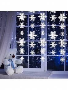 12 件/套圣诞雪花花环，3D 雪花装饰，圣诞树雪花花环，3D 冬季雪花花环，冬季、圣诞节、生日、婚礼悬挂雪花装饰