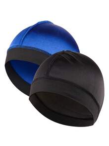 1/2/4/10 Stücke Pack modische, dehnbare, seidig-wellige Beanie, multifunktionale Sport- & Schlafmütze für Herren, geeignet für Radfahren, Laufen und Duschen - Verschiedenfarbig - Übersicht 16