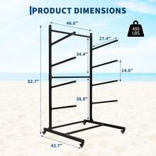 Ataucjin Freestanding Kayak Storage Rack 3 Levels,Heavy Duty Kayak Racks For Garage And Outdoor Storage,Freestanding Kayak Stand With Wheels For Kayak,Canoe,Surfboard,Paddleboard - 4 Levels - View 2