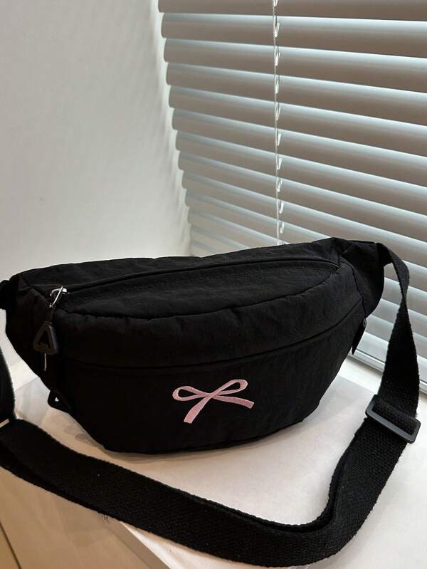 Sac à épaule polyvalent mode femme, sac banane portable, couleur unie, convient pour le sport, sac bandoulière