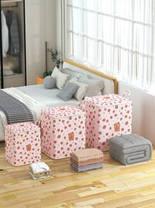 حقيبة تخزين قابلة للطي قطعة واحدة، حقيبة تخزين كرتونية، حقيبة تخزين لوازم الأم والطفل، حقيبة مصنوعة من قماش أكسفورد مزودة بسحاب ومقسمات مضادة للغبار، حقيبة تصنيف وفرز ملابس الأطفال والألعاب، صندوق تخزين متنوع للمنزل، حقيبة تخزين للسكن الجامعي، حقيبة تخزين للألعاب