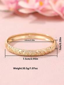1 pieza Brazalete suelto con flor tallada de metal estilo palacio, regalo para mujer, adecuado para boda, fiesta y uso diario (el brazalete es relativamente suelto, tenga en cuenta) - pulsera - Ver 4