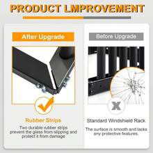 5-Slot Windshield Storage Rack - Heavy Duty 45# Steel Frame With Protective Rubber Padding - Black - View 5