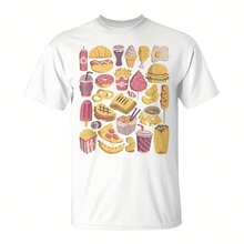 Fast Food Doodles Junkfood Snacks Unhealthy Delicious Tank Top T-Shirt25391220g Slub Cotton T-Shirt, Natural And Breathable With Unique Texture, Comfortable To Wear. Designed For  Who Aren't Related By Blood, But Are More Like Family. The Design Is A Simple Star Map, With Dotted Lines Connecting Several Stars Representing  Into A Unique Constellation, And The Simple Text"Chosen Family" Below. It's A Gift That N Be Excged On"Hip Annrsary" Or New Year's Day, And It Announces A Modern Cial Connection Family Is Our Choice, And This Hip, Like The Stars, Shines Forever, Is Our Common Spiritual Home. - 白色6 - 查看 1