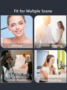 AXNEN 10-Inch Ring Light With 40-Inch Adjustable Tripod Stand, Dimmable LED Circle Lamp With Phone Holder, Suitable For Live Streaming/Makeup/Photography Studio/Video, Compatible With All Smartphones