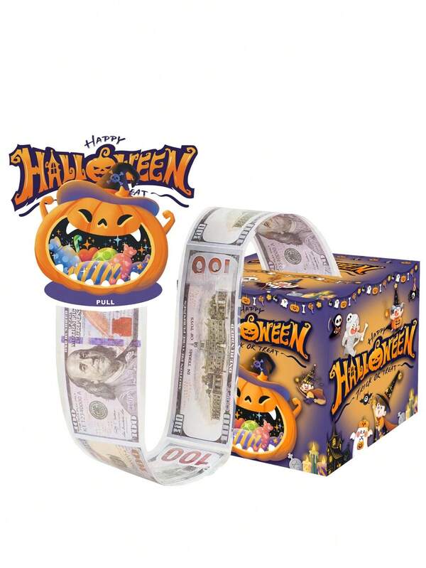 Halloween Purple Pumpkin Candy Style Surprise Money Gift Box, Decoration For Party, Perfect Gift For Family, Friends And Loved Ones