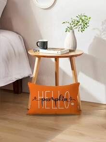 2 Fundas de almohada de lino naranja de estilo festivo - Hola Calabaza y Hola Otoño - Sin núcleo de almohada - Impresión de un solo lado - Estilo contemporáneo - Lavable a máquina - Cierre con cremallera - Adecuado para sofá, sofá, decoración de otoño, decoración de otoño, decoración de habitación - Naranja - Ver 5