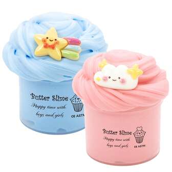 70ml Butter Mud Slime Kit With Star Cloud Charms, Super Light Colorful Handmade Toy Set, Kids Making Craft Kit Toys, Perfect For Party Favors Birthday Gift